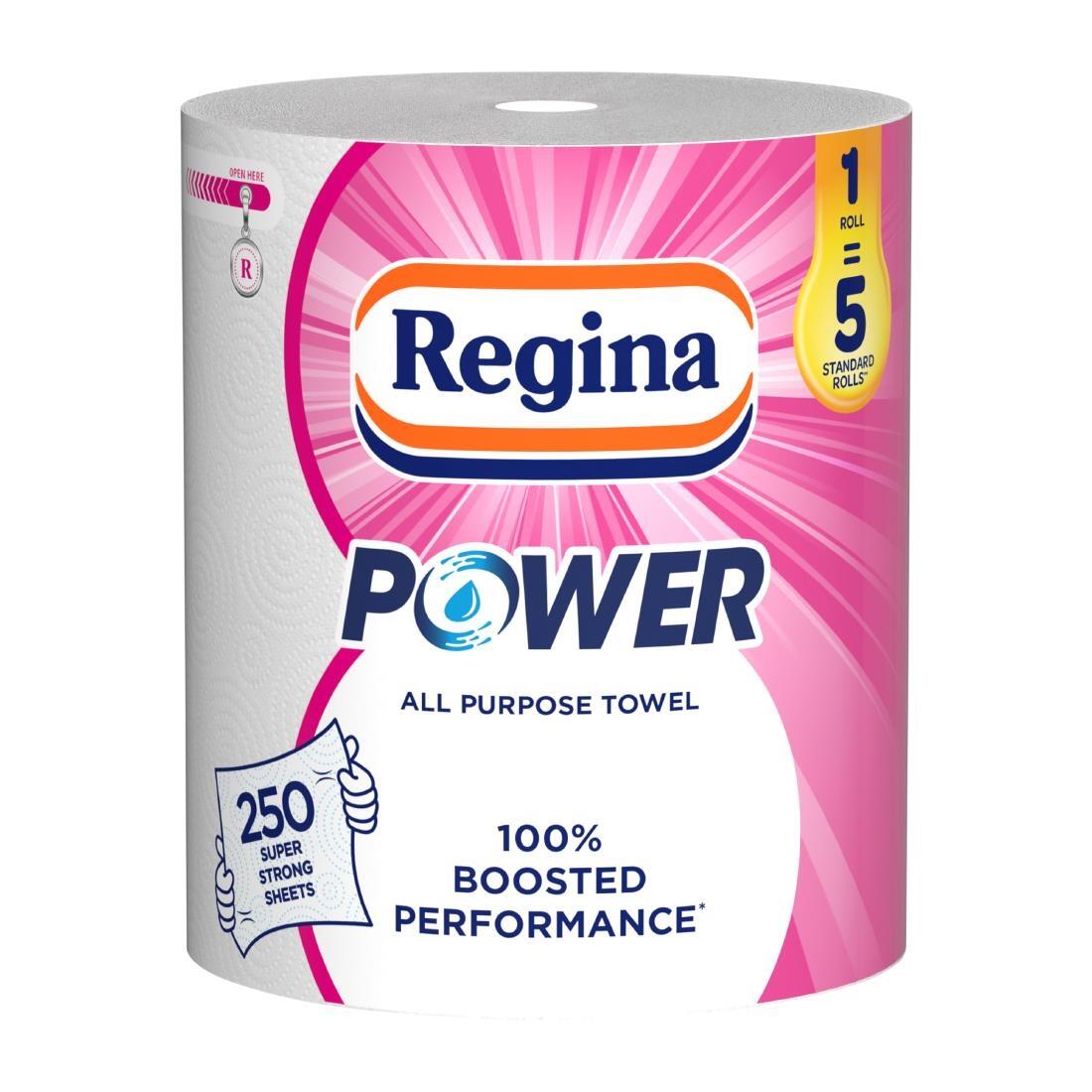 Regina Power All Purpose Kitchen Roll 2Ply Pack of 6x1 Rolls FU298 FU298 Go for Green Cleani