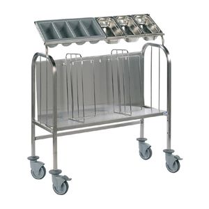 Matfer Bourgeat Tall 200 Plate and Cutlery Trolley - HP712 - 1