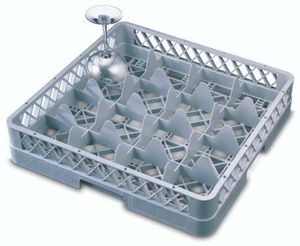 Genware 16 Comp Glass Rack With 4 Extenders - 1