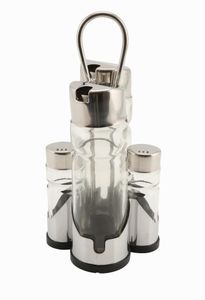 Genware Oil  Vinegar & Cruet Set with Stand - 1
