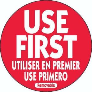 50mm Removable Use First Red Label (500) - 1
