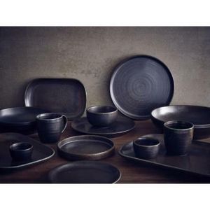 Terra Porcelain Black Coupe Plate 24cm (Pack of 6) - 3