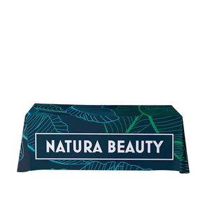 Custom Branded Full Coverage Tablecloth - 178x366cm (8ft Table - Mid Drop) - 1