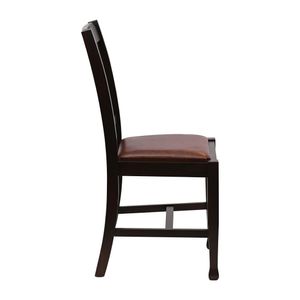 Lattice Back Dining Chair in Dark Walnut with Bison Espresso Seat (6 Pack) - JA272 - 3