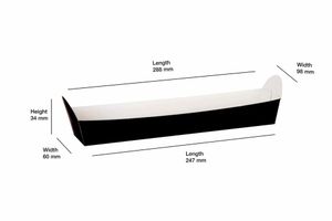 Compostable Black Baguette Tray (Case of 500) - 3