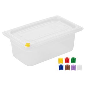 Hygiplas Click PP GN Container 1/4 with Lid & 7 Colour Clips 100mm 2.5Ltr (4 Pack) - FZ095 - 3