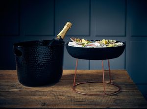 GenWare Black Aluminium Hammered Wine Bucket 30.5cm - HWB12BK - 3