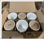 GenWare Kava White Stoneware Chip Cup 9 x 7.4cm (Pack of 6) - CC-KW9 - 9