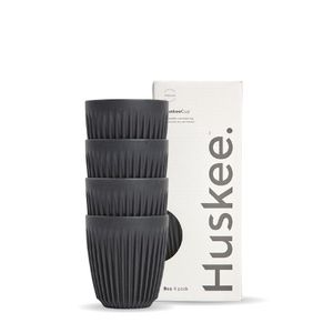 BioPak 8oz HuskeeOriginal 4-Pack Charcoal (X12) (Pack of 48) - HC08C48-E-UK - 1