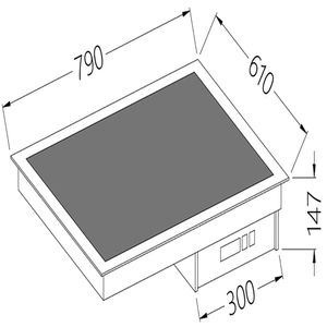 Diamond DI/VCX08-P Vitroceramic Element Black 2X Gn 1/1 - DI-VCX08-P - 1