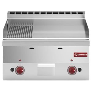 Diamond G60/PM6T-N 2/3 Smooth 1/3 Grooved Gas Chrome Cooking Plate - G60-PM6T-N - 1
