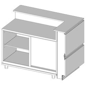 Diamond LB90DX Angular Counter Right Neutral, With Service Tablet - LB90DX - 1