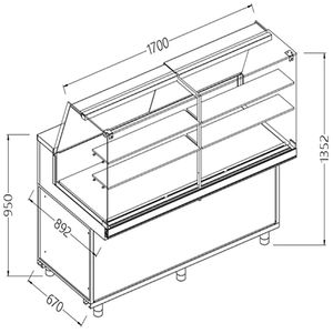 Diamond NA17X Neutral Snack Display Counters_High Glass - NA17X - 1