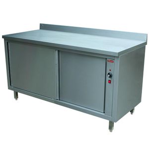 Diamond TE207A/U 2 Sliding Doors Heating Cupboard with Splashback, 3kW - TE207A-U - 1
