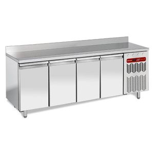 Diamond TG4B/HA-R2 4 Door Stainless Steel Freezer Counter with Splashback, 550 Litres - TG4B-HA-R2 - 1