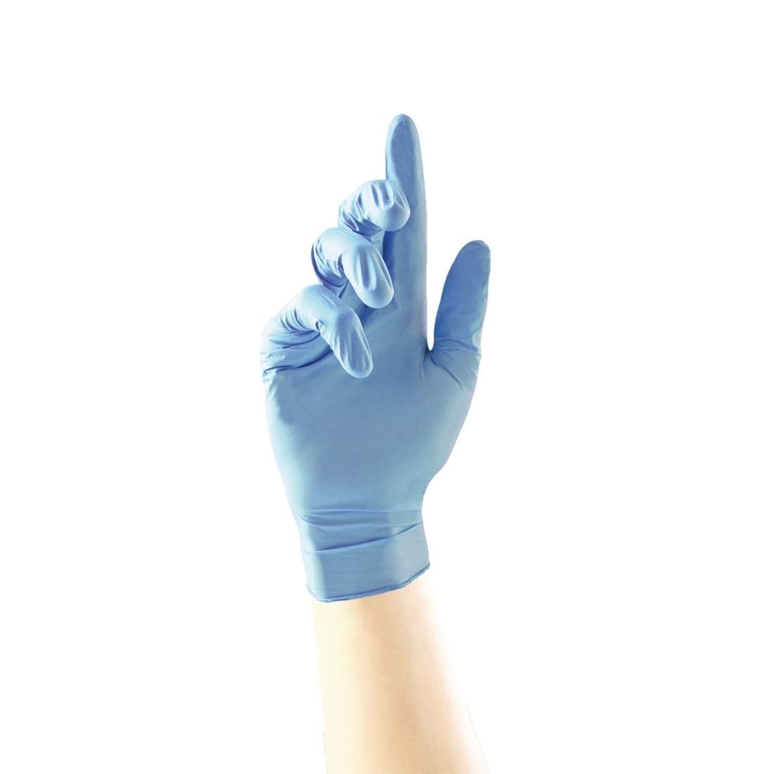 Fortified Anti-Bacterial Nitrile Gloves Blue Medium - Pack of 100 - FA280-M - 1