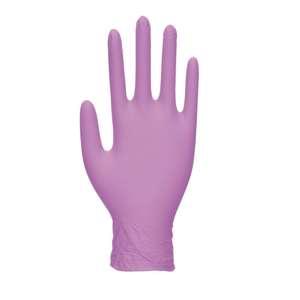 Pearl Powder-Free Nitrile Gloves Purple Extra Small - Pack of 100 - DB052-XS - 1