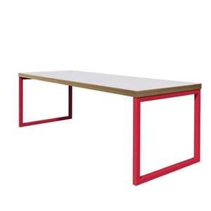 Bolero Dining Table White with Red Frame 4ft - Case of 1 - DM668 - 1