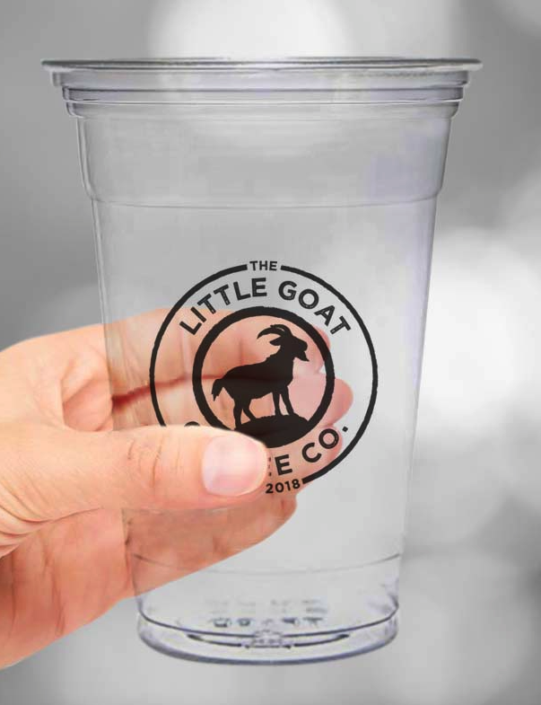 5000 16oz PET Cups -The Little Goat Coffee Company cups with lids - 1