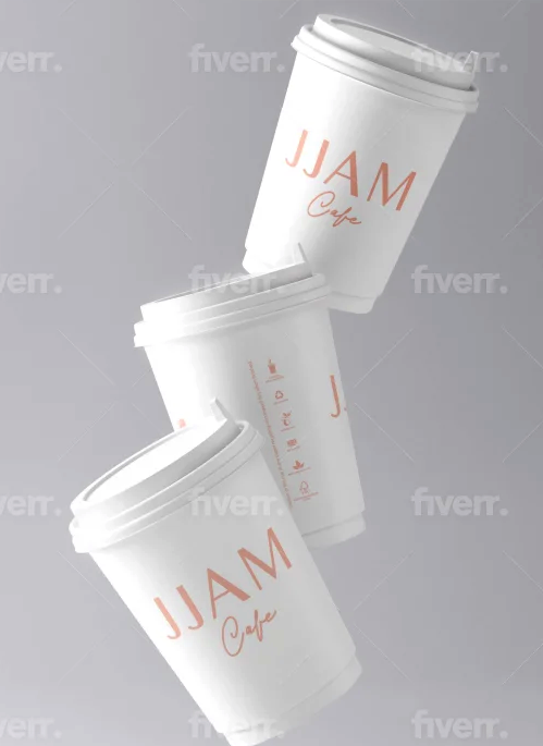 5,000 8oz + 5,000 12oz JJAM Cafe DW Coffee cups - 1
