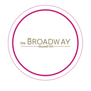 10,000 White, gold foil printed Coasters 9cm with The Broadway Logo - 1