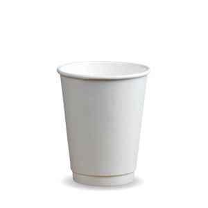 12oz White Double Wall Compostable Hot Cups (Case of 500) - 116404 - 1