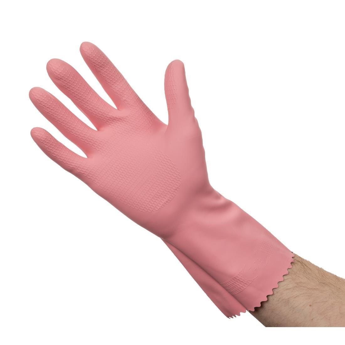 Jantex Latex Household Gloves Pink Medium - CD794-M  - 1