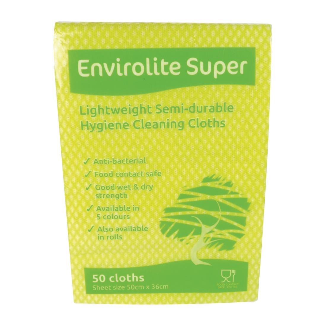 EcoTech Envirolite Super Antibacterial Cleaning Cloths Yellow (50 Pack) - FA202  - 3
