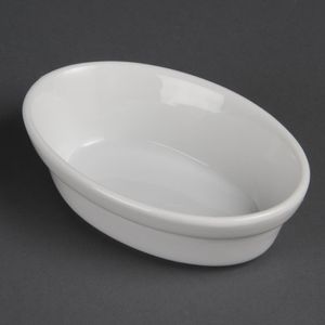 Olympia Whiteware Oval Pie Bowls 145mm (Pack of 6) - DK806  - 1