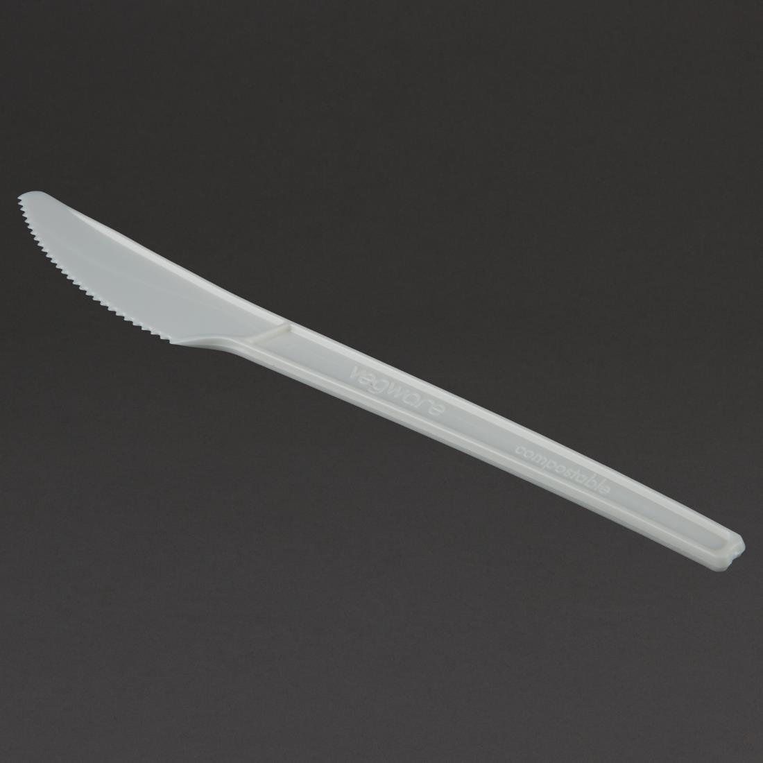 Vegware Lightweight Compostable CPLA Knives White (Pack of 50) - HC606  - 2