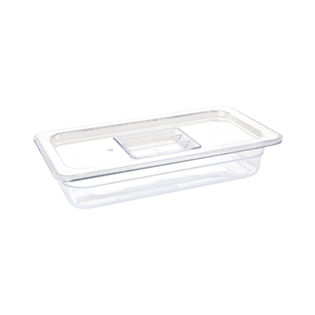 Vogue Polycarbonate 1/3 Gastronorm Container 65mm Clear - U232  - 2