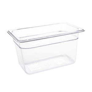Vogue Polycarbonate 1/4 Gastronorm Container 150mm Clear - U238  - 1