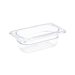 Vogue Polycarbonate 1/9 Gastronorm Container 65mm Clear - U242  - 1