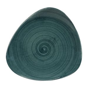 Churchill Stonecast Patina Triangular Plates Rustic Teal 229mm (Pack of 12) - FA595  - 1