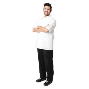 Chefs Works Unisex Volnay Chefs Jacket Short Sleeve White 2XL - A372-XXL  - 1