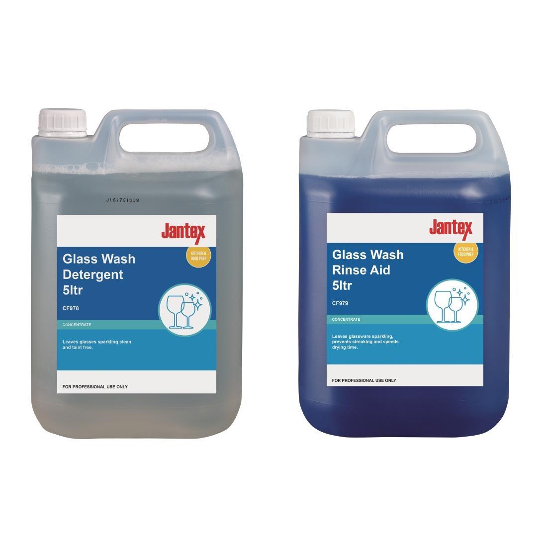 Jantex Glasswasher Detergent and Rinse Aid Concentrate 5Ltr (2 Pack) - SA487  - 1