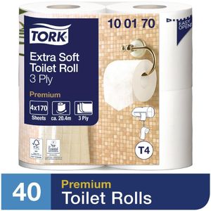 Tork Extra Soft Premium Toilet Paper 3-Ply 20.4m (Pack of 40) - DB467  - 1