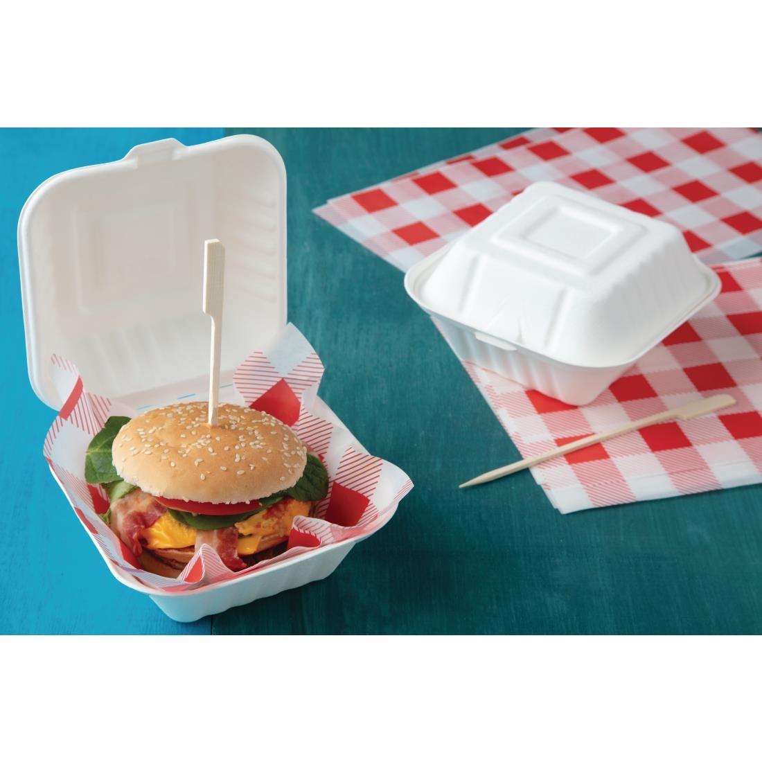 Fiesta Compostable Bagasse Burger Boxes with Side Ridges 152mm (Pack of 500) - DW246  - 6