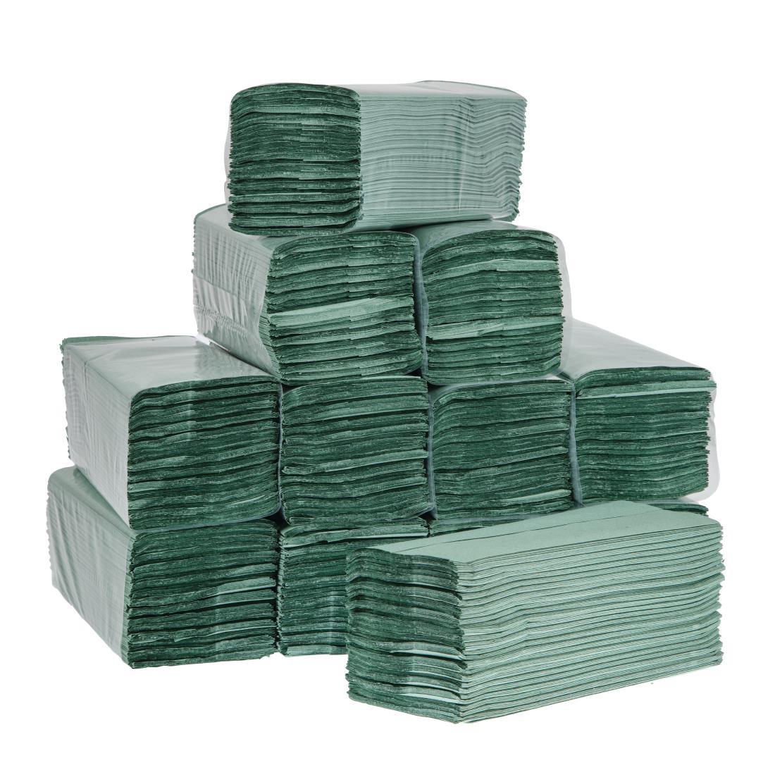 Jantex Z Fold Paper Hand Towels Green 1-Ply 250 Sheets (Pack of 12) - DL923  - 3