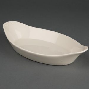 Olympia Ivory Oval Eared Dishes 230x 130mm (Pack of 6) - U838  - 1
