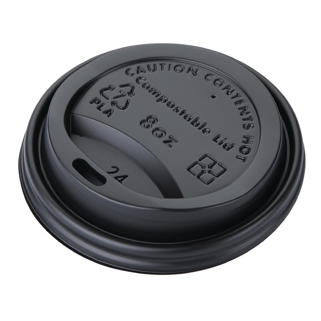 Fiesta Compostable Coffee Cup Lids 225ml / 8oz (Pack of 50) - DS054  - 1