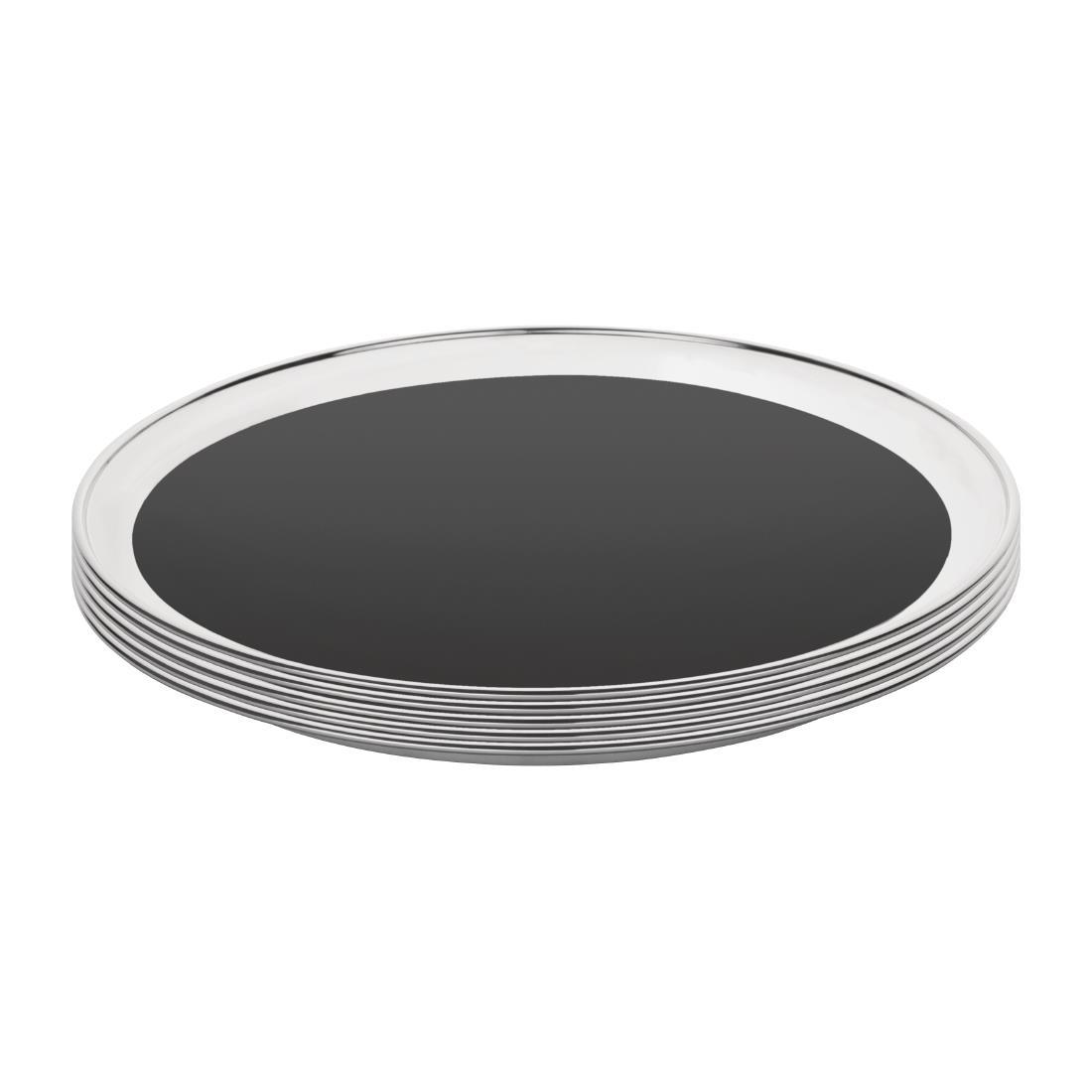Olympia Stainless Steel Round Non-Slip Bar Tray 305mm - DP207  - 3