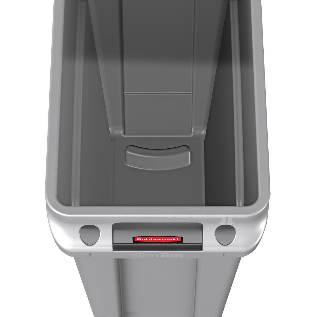 Rubbermaid Slim Jim Container With Venting Channels Grey 87Ltr - F649  - 6