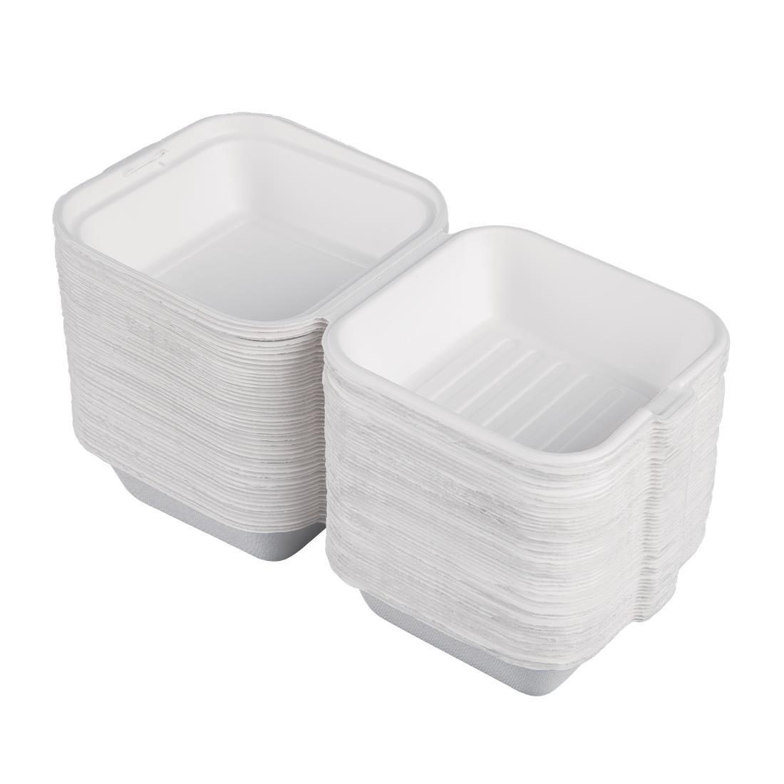 Fiesta Compostable Bagasse Burger Boxes with Bottom Ridges 153mm (Pack of 500) - DW247  - 7