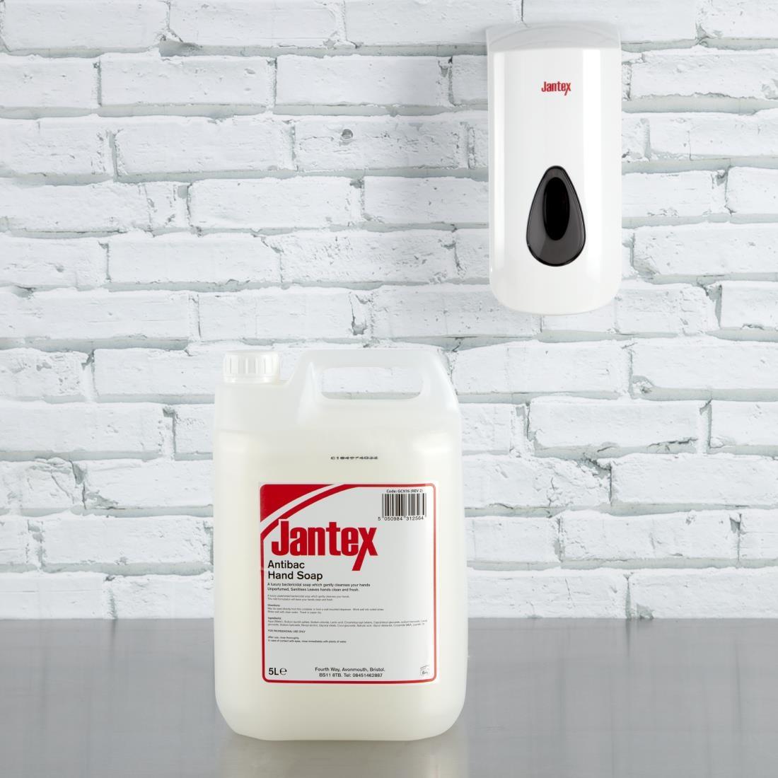 Jantex Manual Liquid Soap and Hand Sanitiser Dispenser 900ml White - GF281  - 6