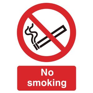 PVC No Smoking Symbol Sign - W391  - 1