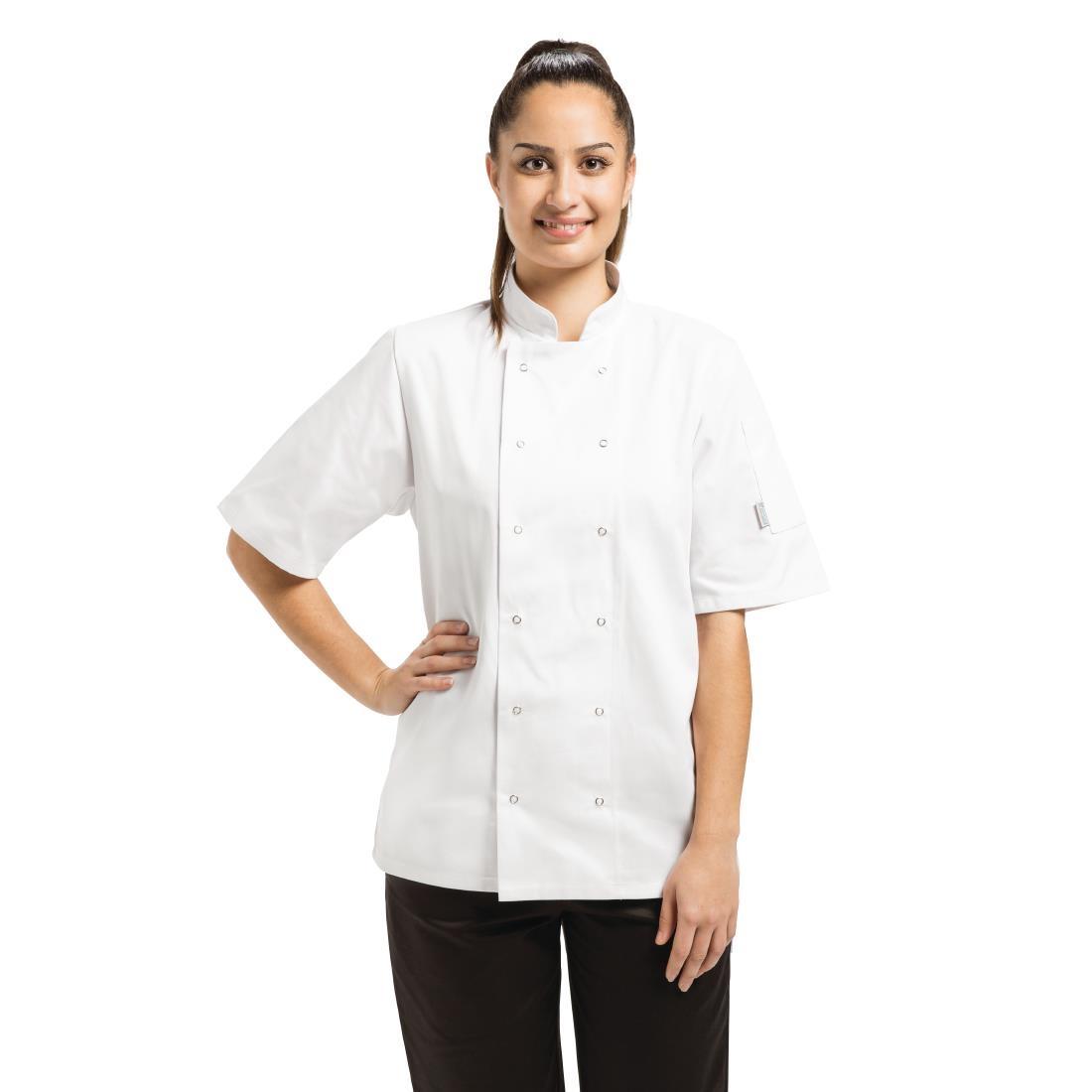 Whites Vegas Unisex Chefs Jacket Short Sleeve White S - A211-S  - 2