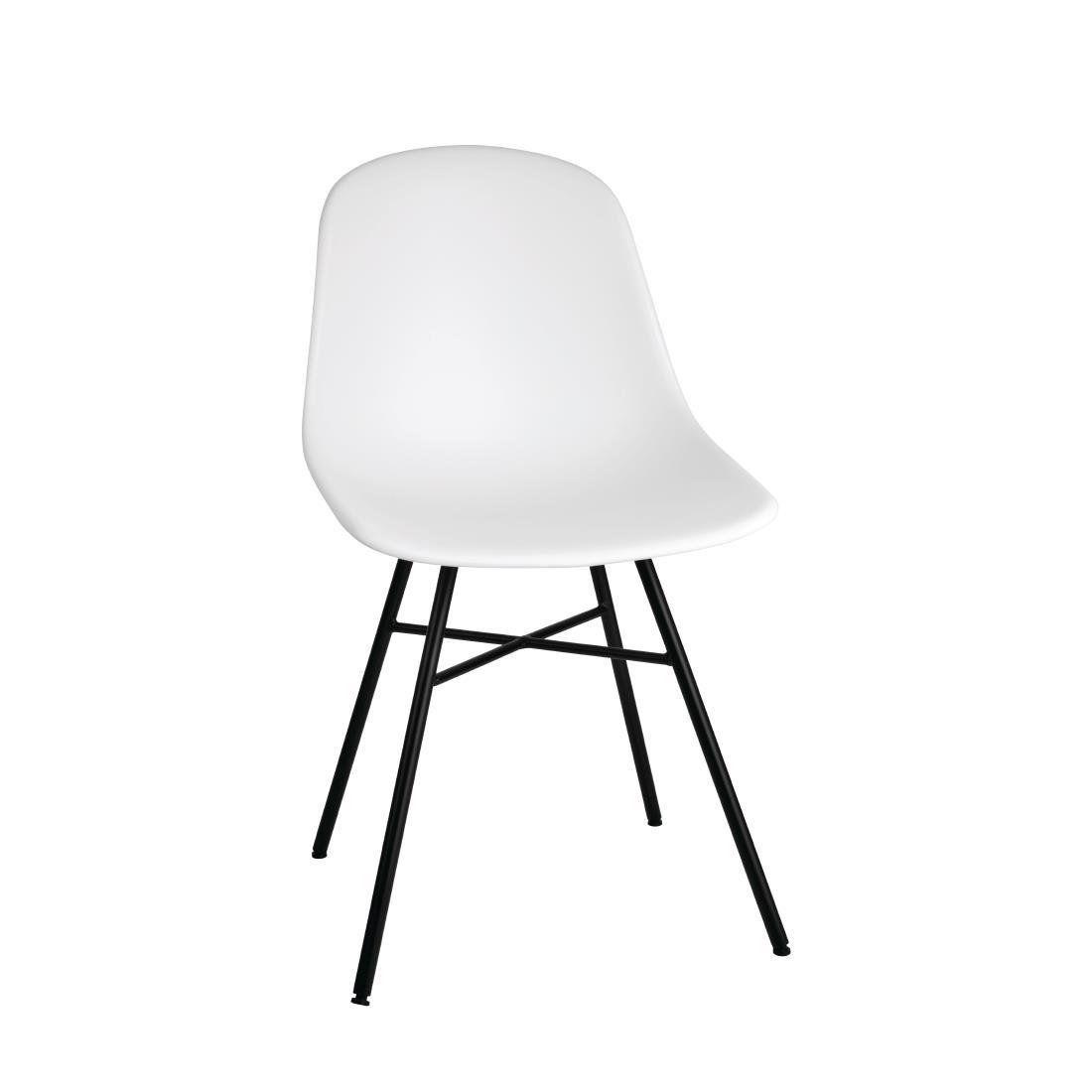 Bolero Arlo Side Chairs with Metal Frame White (Pack of 2) - DY348  - 1