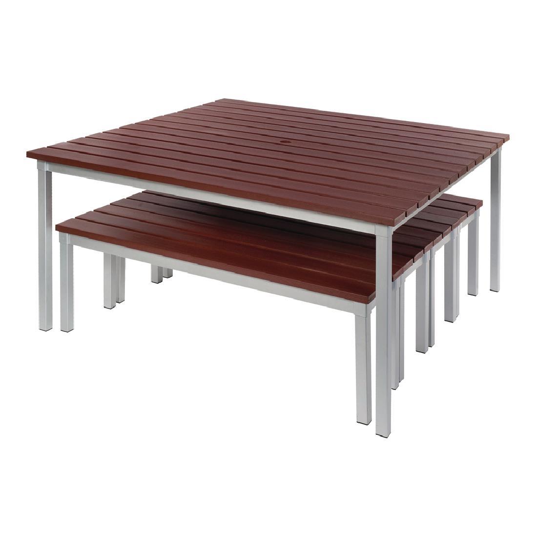 Enviro Square Outdoor Walnut Effect Faux Wood Table 1250mm - CK811  - 3