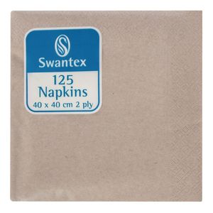 Swantex Recycled Dinner Napkin Kraft 40x40cm 2ply 1/4 Fold (Pack of 2000) - DB483  - 1